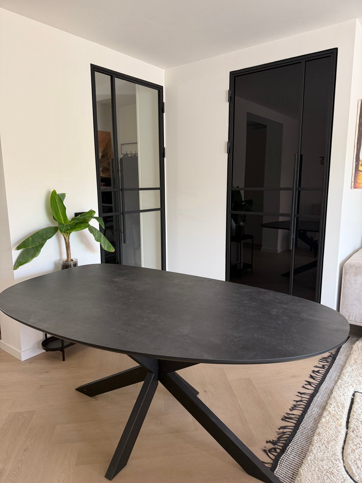 Eettafel Oviedo Decobello Ferro Black HPL 180x100 cm, Huis en Inrichting, Tafels | Eettafels, 50 tot 100 cm, 150 tot 200 cm, Ophalen of Verzenden