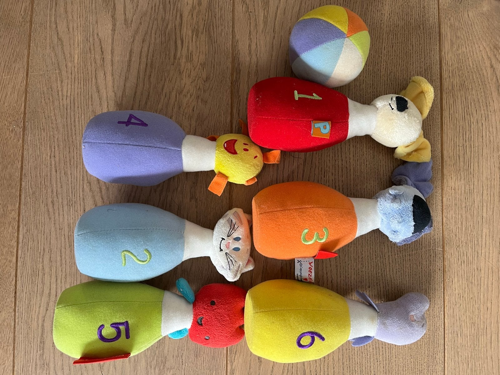 Woezel en Pip kegelset - zachte kegels en bal, Kinderen en Baby's, Ophalen of Verzenden, Gebruikt, Overige typen