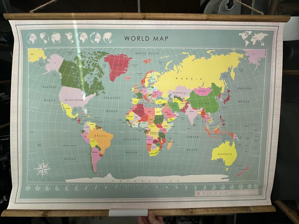 Wereld schoolplaat, Ophalen, Aardrijkskunde