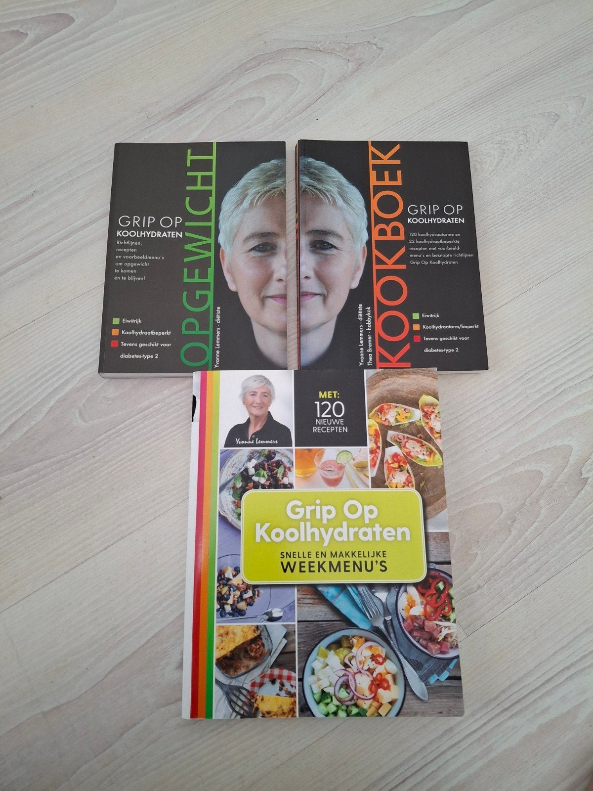 Grip op koolhydraten 3 boeken., Ophalen of Verzenden, Zo goed als nieuw