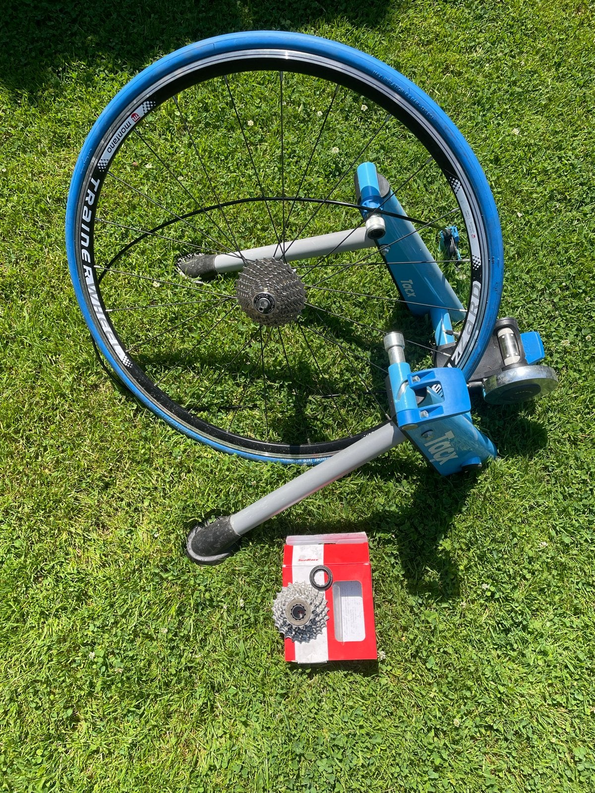Tacx Fiets Trainer met Wiel en Cassette, Ophalen, Gebruikt, Overige typen, Staal