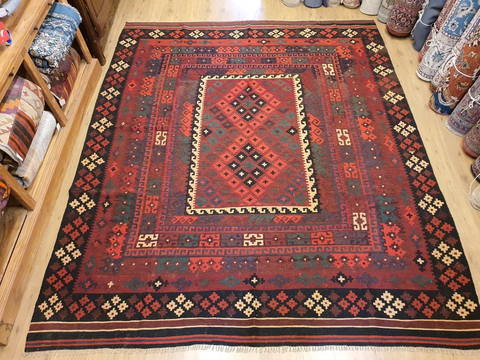 Prachtige handgeweven oosterse kelim 300x249, Info@SlatsAntiek.nl, 150 tot 200 cm, Vof Slats Antiek, Ophalen of Verzenden