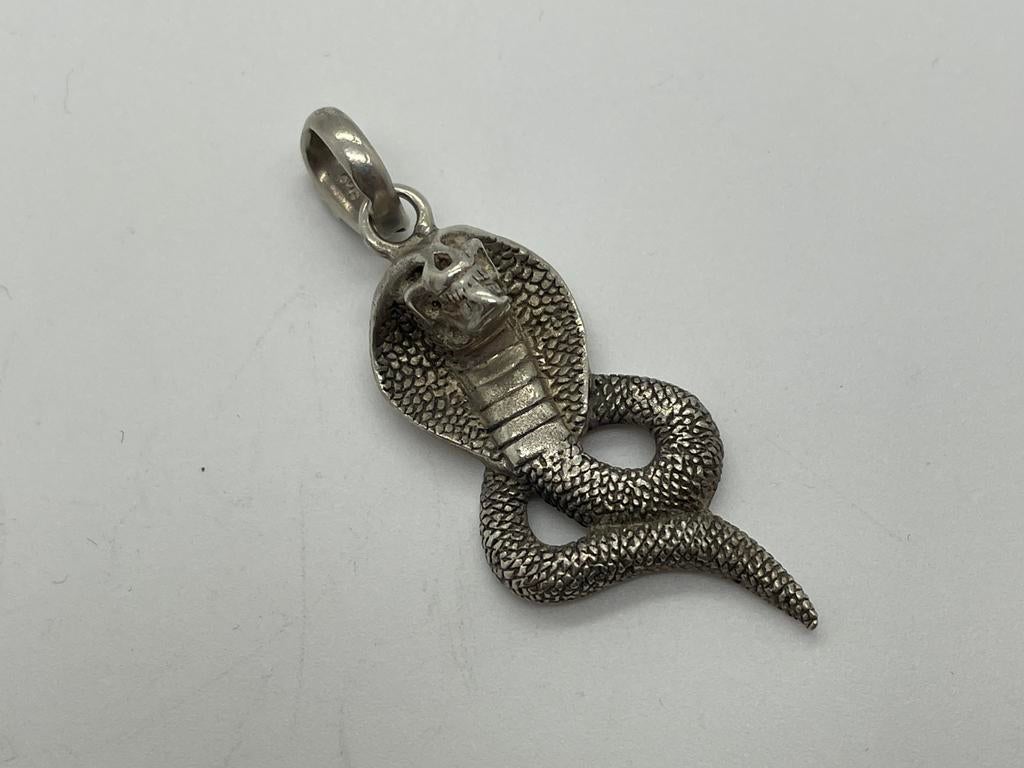 D872 Prachtige zilveren hanger slang, Overige voorstellingen, Ophalen of Verzenden, X, Zilver