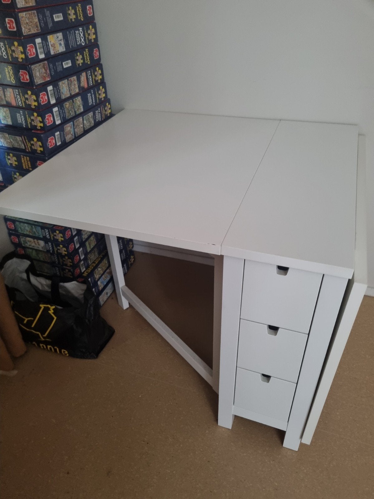 Norden eettafel inklapbaar - 2-4 personen met 6 lades, Ophalen, 100 tot 150 cm, 50 tot 100 cm, Zo goed als nieuw