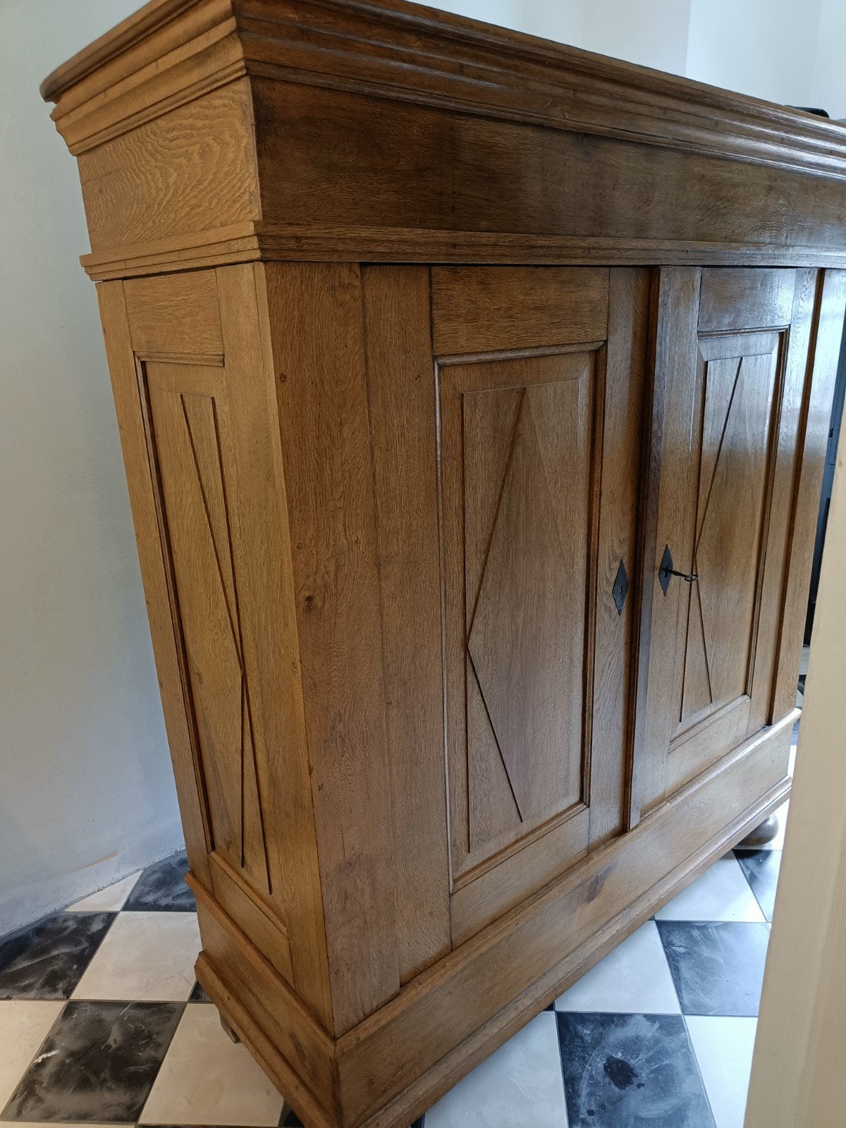 Franse Armoire Rustique Kledingkast - Massief Eiken, Antiek en Kunst, Antiek | Meubels | Kasten, Ophalen of Verzenden