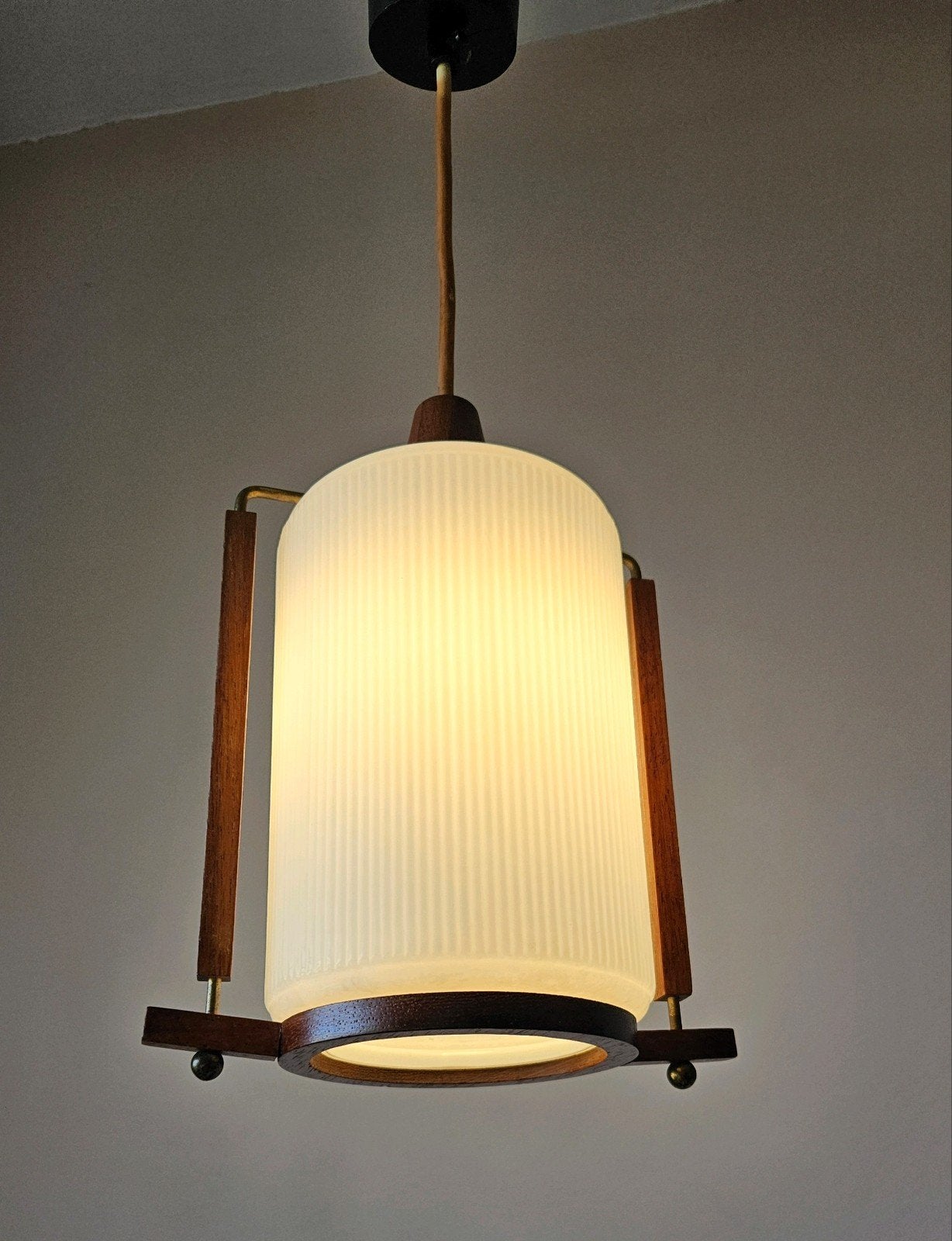 Vintage Scandinavisch lamp, Ophalen, Gebruikt, E27 (groot), Glas