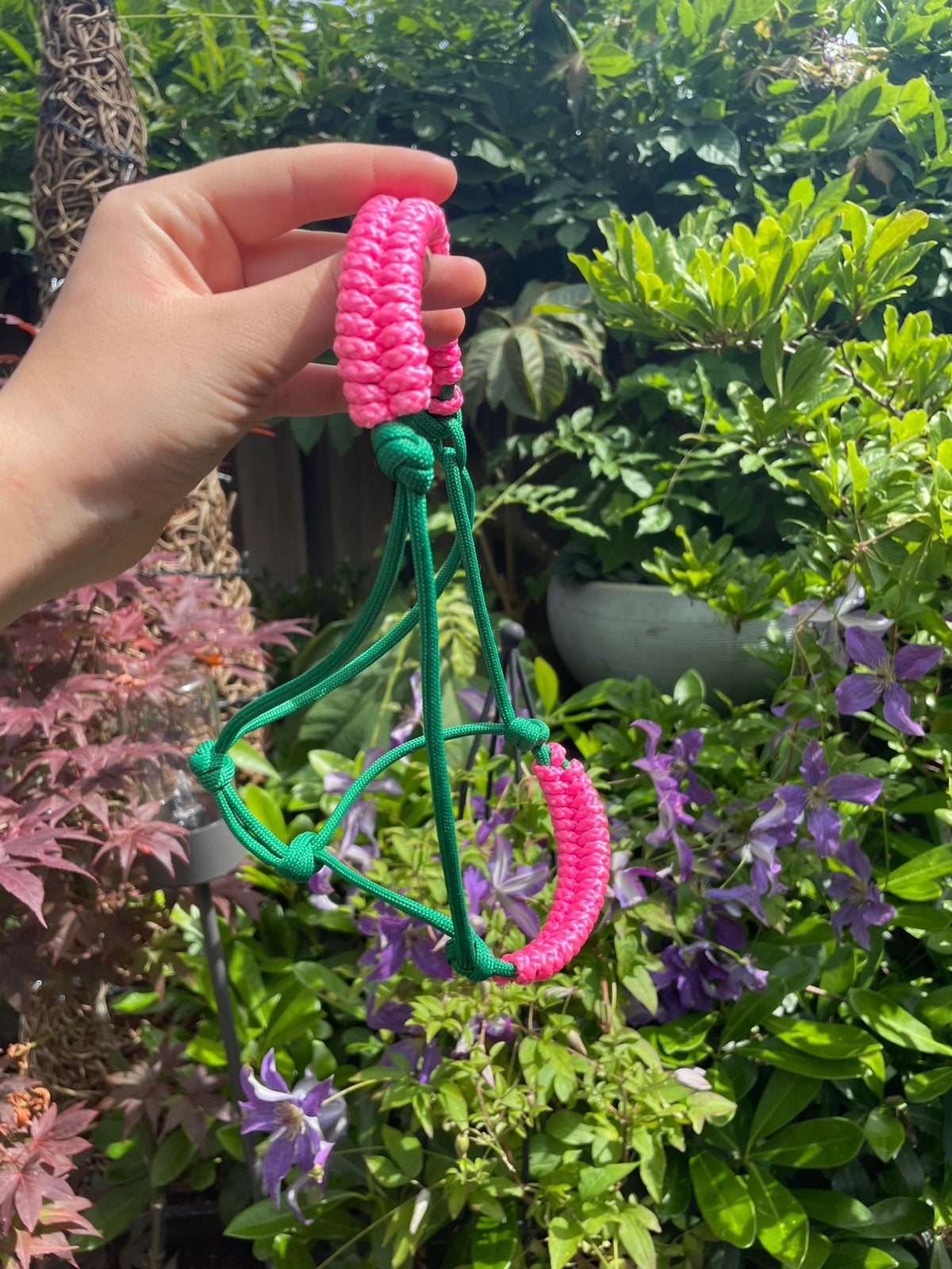 Groen met roze touwhalster (hobbyhorse), Ophalen of Verzenden, Nieuw, Overige soorten