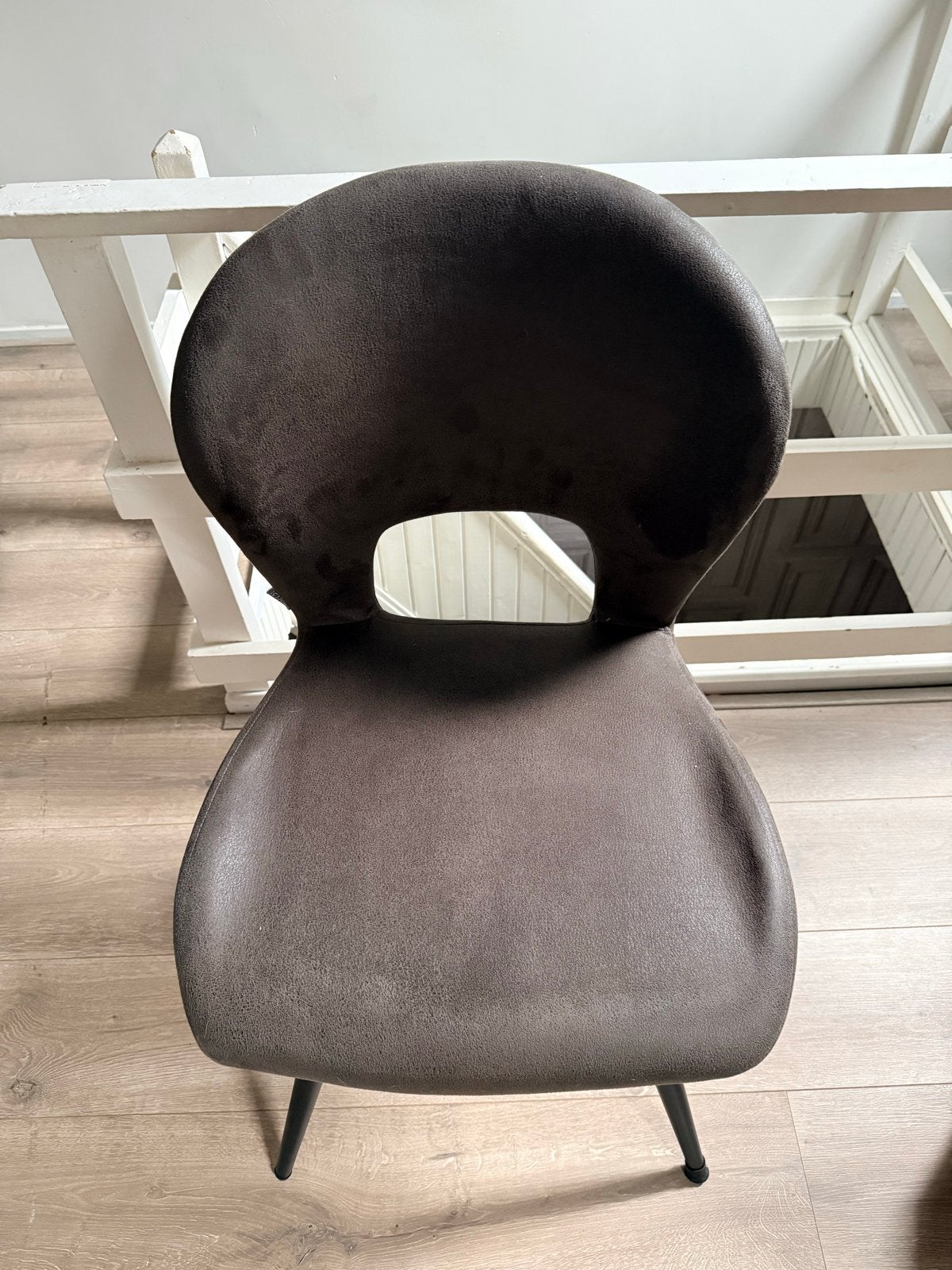 Eetkamerstoel Label 51 'Vance' - Bruin, Huis en Inrichting, Stoelen, Gebruikt, Drie, Stof, Bruin, Ophalen