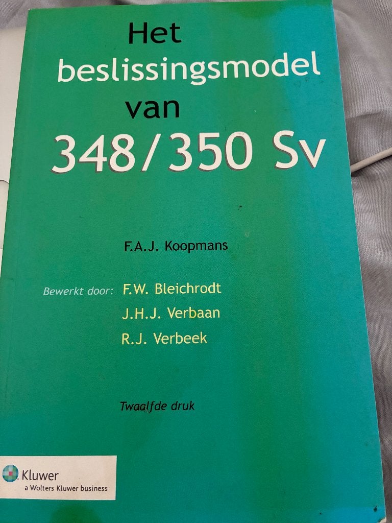 Het beslissingsmodel van 348/350 Sv - Zo goed als nieuw, F.A.J. Koopmans, Ophalen of Verzenden, Alpha, WO