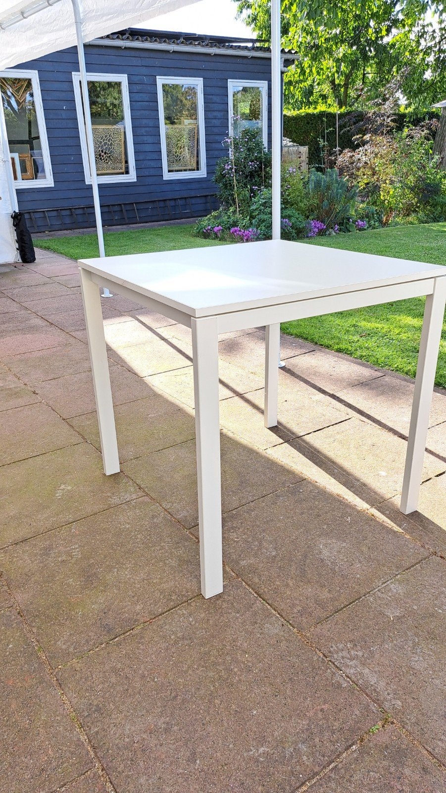 IKEA Melltrop tafel - wit, vierkant, zo goed als nieuw, Kunststof, 50 tot 100 cm, Vierkant, Tot twee personen