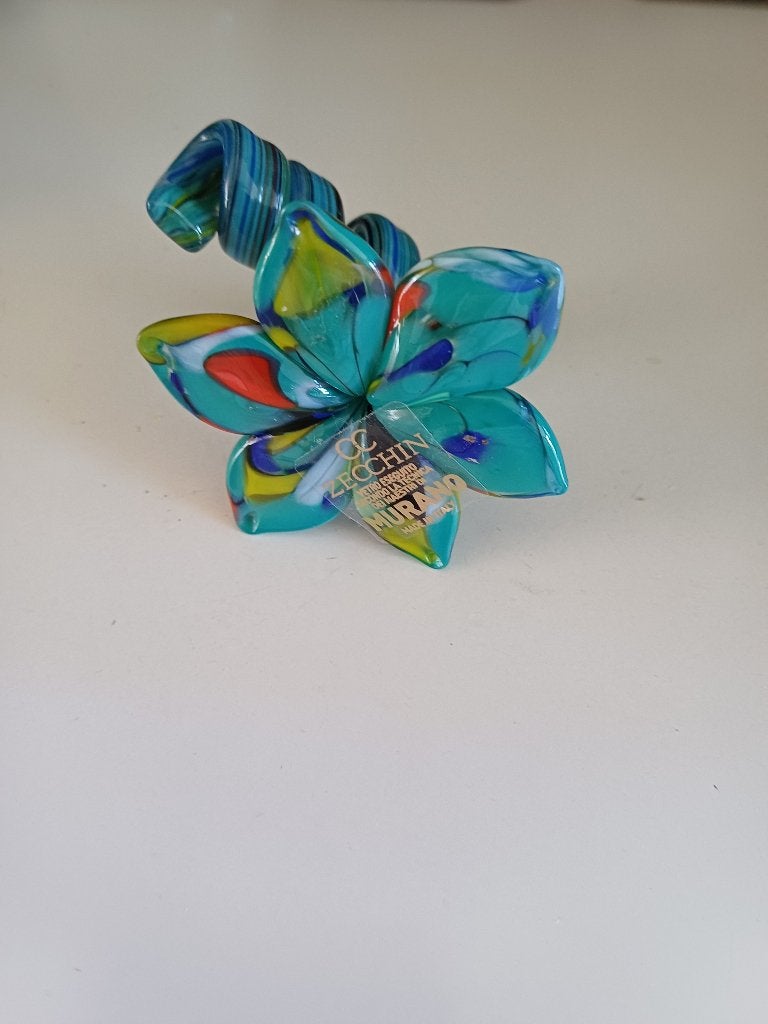 Handgeblazen glazen bloem Murano glas, jaren '70., Overige kleuren, Handgemaakt, Nieuw, Ophalen of Verzenden