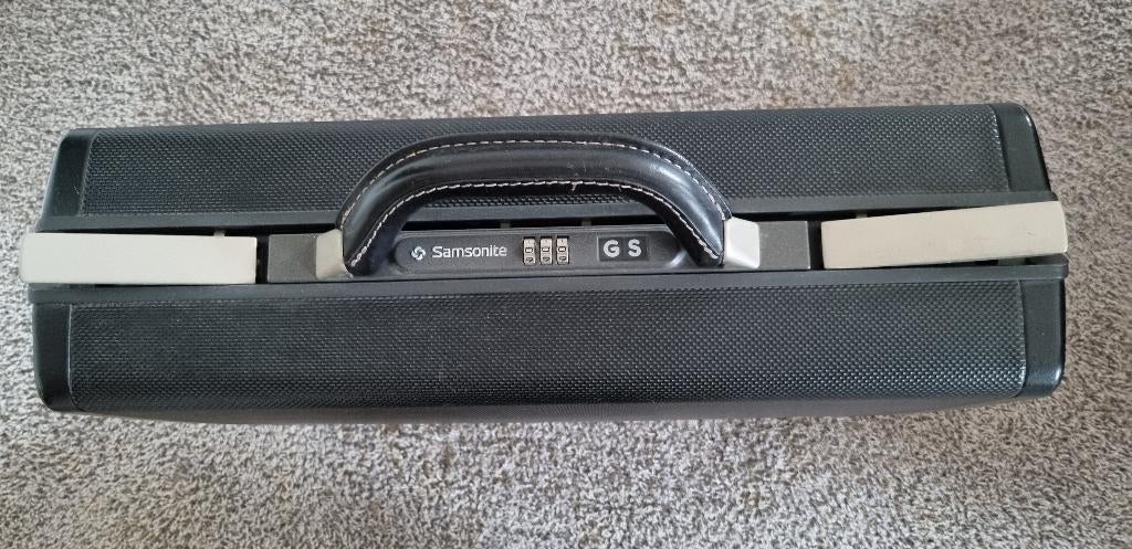 Samsonite Attaché koffer, handvat leer, cijferslot, Gebruikt, Hard kunststof, Slot, Minder dan 50 cm