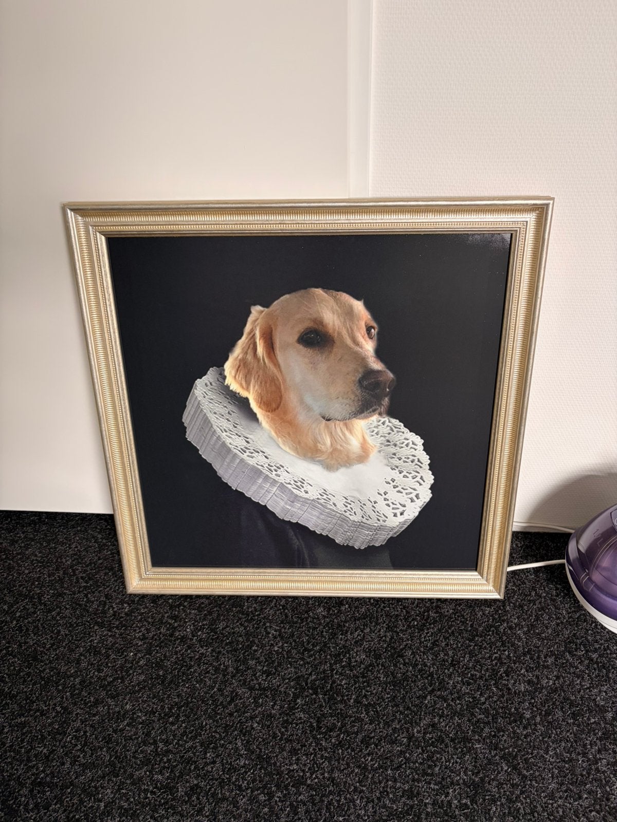 Schilderij Golden retriever met kraag, Ophalen
