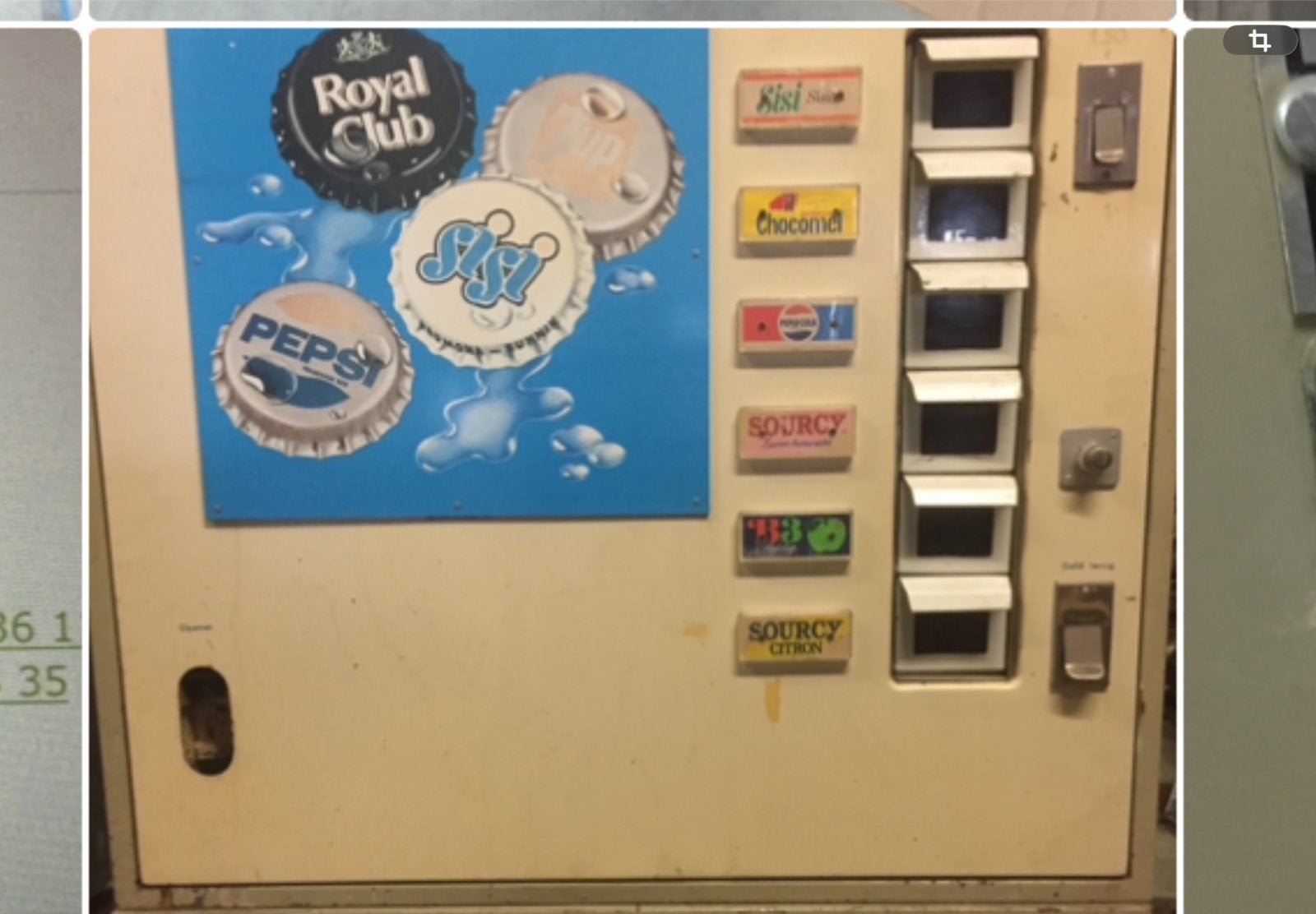Vintage frisdrankautomaat - Royal Club, Pepsi, Sisi, Verzamelen, Ophalen, Gebruikt