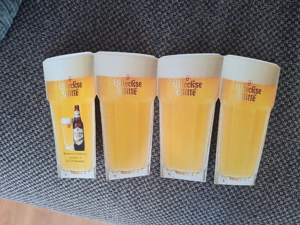 Wieckse witte bier folder in vorm van glaasje, Ophalen of Verzenden, Zo goed als nieuw, Overige typen, Overige merken