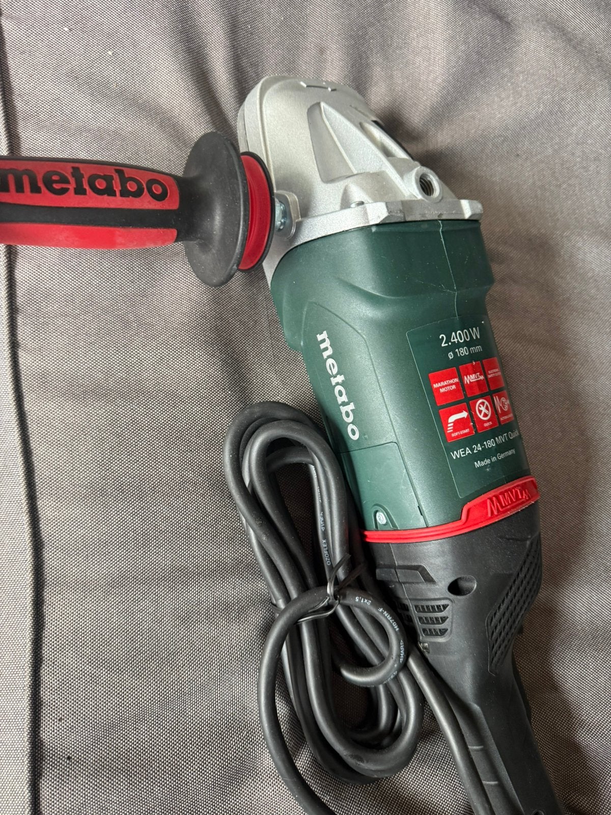 Metabo Grote haakse slijper WE 24-180 MVT - 606469260, Ophalen of Verzenden, Zo goed als nieuw, 1000 watt of meer, Haakse handslijpmachine