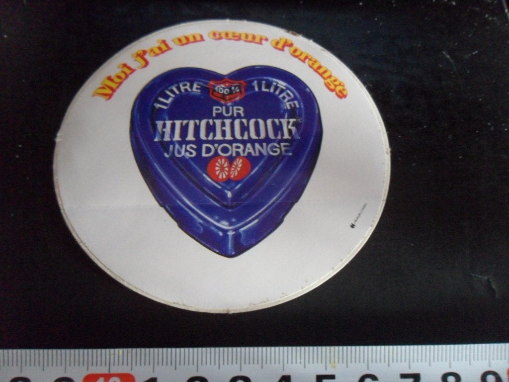 sticker moi j'ai un coeur d'orange HITCHCOCK jus d'orange, Ophalen, Zo goed als nieuw