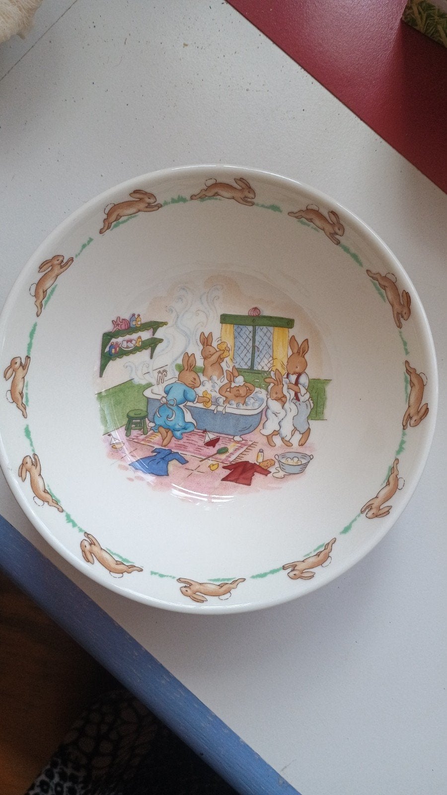 Royal Doulton Bunnykins kom - Badtijd tafereel, Ophalen of Verzenden