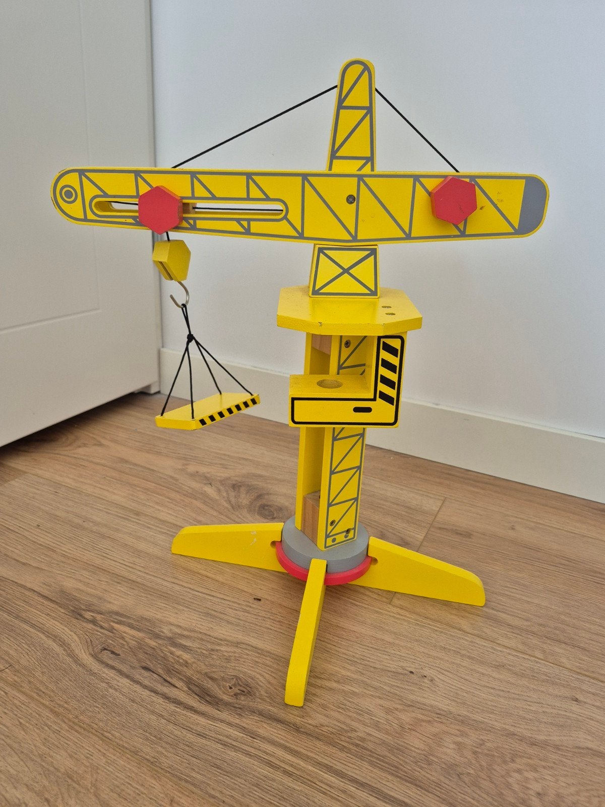 Houten Speelgoed Kraan - Geel, Kinderen en Baby's, Speelgoed | Houten speelgoed, Ophalen, Gebruikt