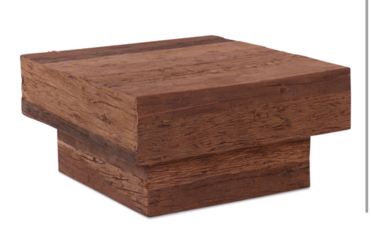 Stoere Salontafel Gert Snel - Oud Ingedroogd Barnwood, Ophalen, Gebruikt, Vierkant, 50 tot 100 cm