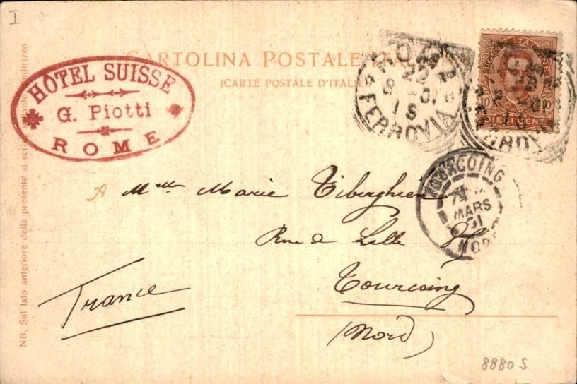 Oude Ansichtkaart Rome - Chiesa di S. Gioacchino (1905), Ophalen of Verzenden, Briefkaart