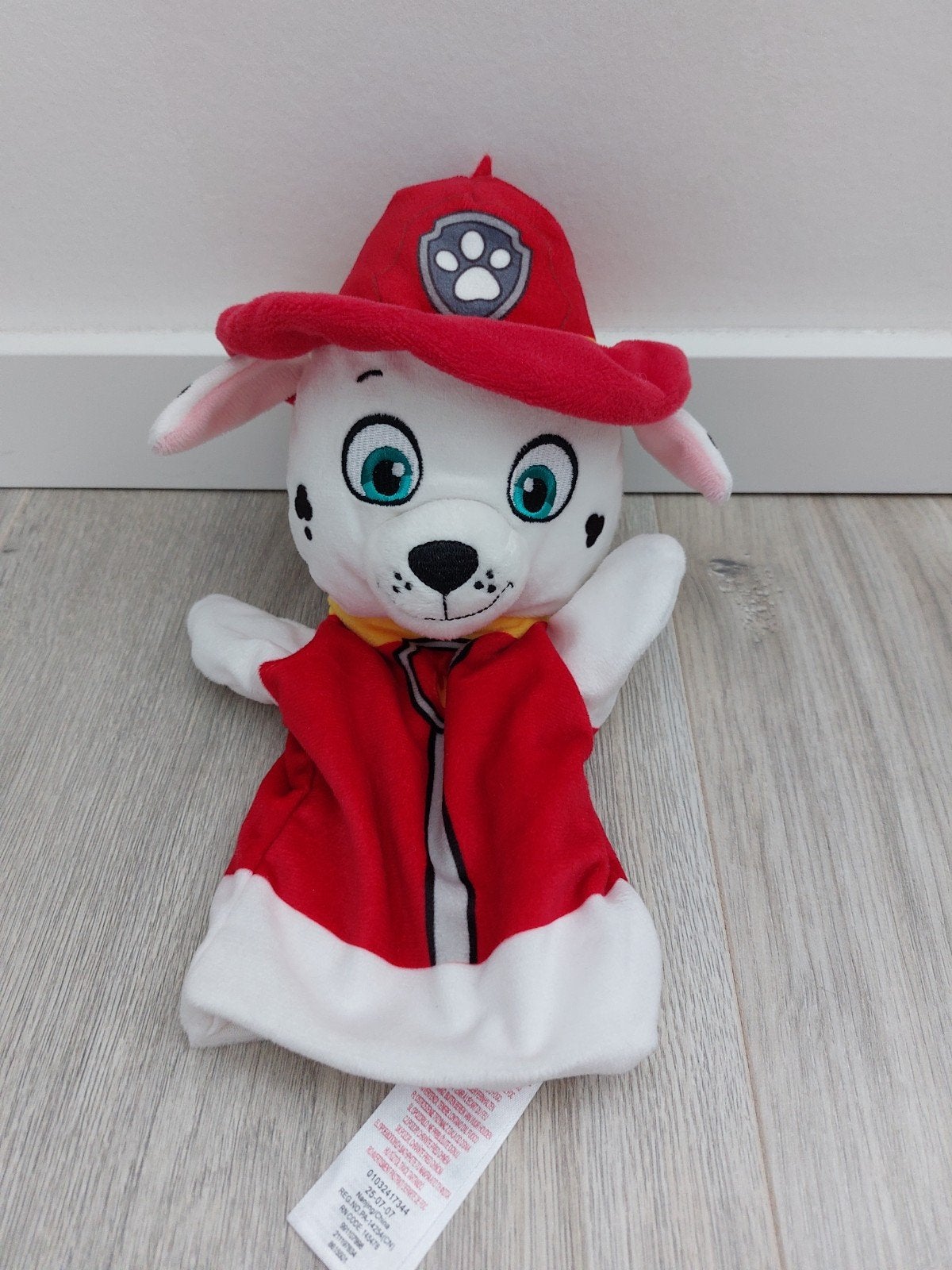 Knuffel handpop paw patrol hond pup Marshall L474, Ophalen of Verzenden, Zo goed als nieuw