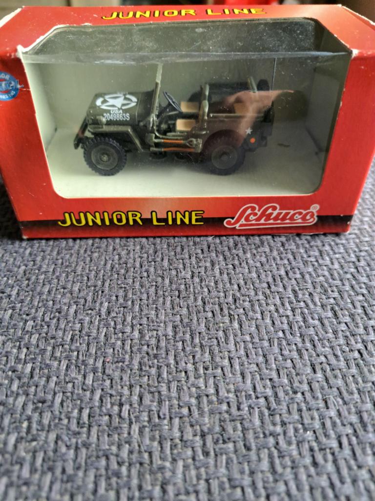 Schuco junior line model jeep cj 2a bv11, Schuco, Gebruikt, Auto, West germany