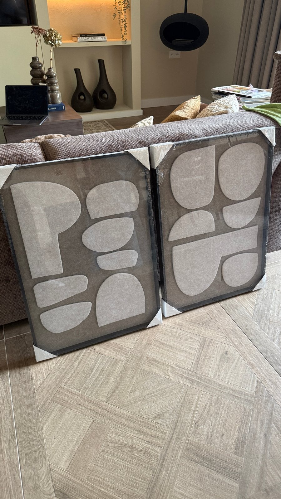 Set van 2 ingelijste vilt kunstwerken - Nieuw in verpakking, Ophalen of Verzenden