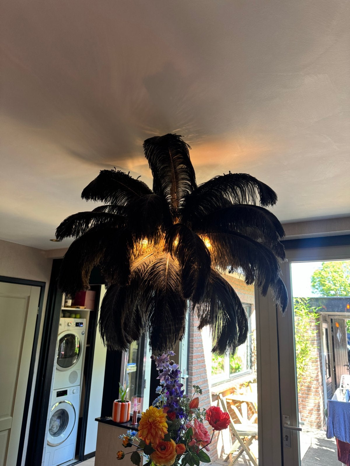 Unieke Verenlamp - Eye-catcher voor elk inte, Ophalen, Zo goed als nieuw, Natuurlijk materiaal, E27 (groot)