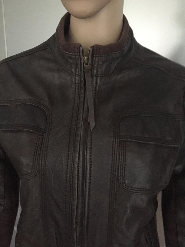 B1485 echt-schapen-leren jasje/jack tussenjas blazer Mt S=36, Mango, Bruin, Ophalen of Verzenden, Zo goed als nieuw