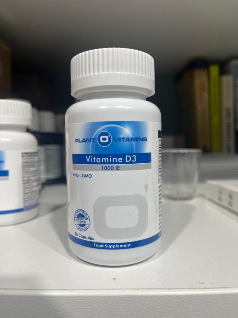 Plant O Vitamins Vitamine D3 1000 IE - 90 capsules, Ophalen of Verzenden, Nieuw, Poeder of Drank
