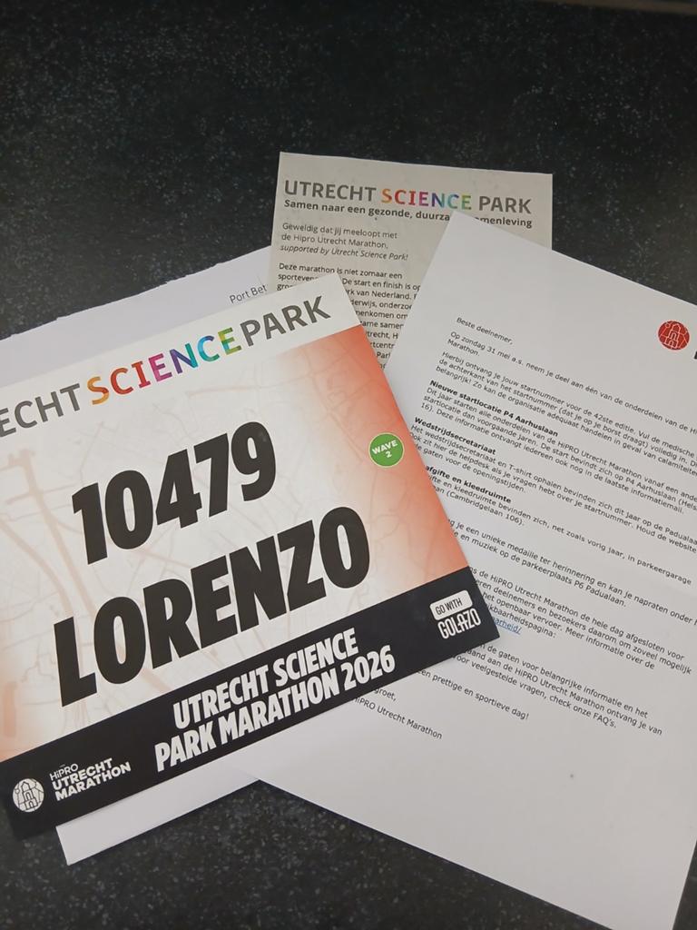 Ticket hele marathon Utrecht Hipro, Ophalen of Verzenden, Nieuw, Overige typen, Overige merken