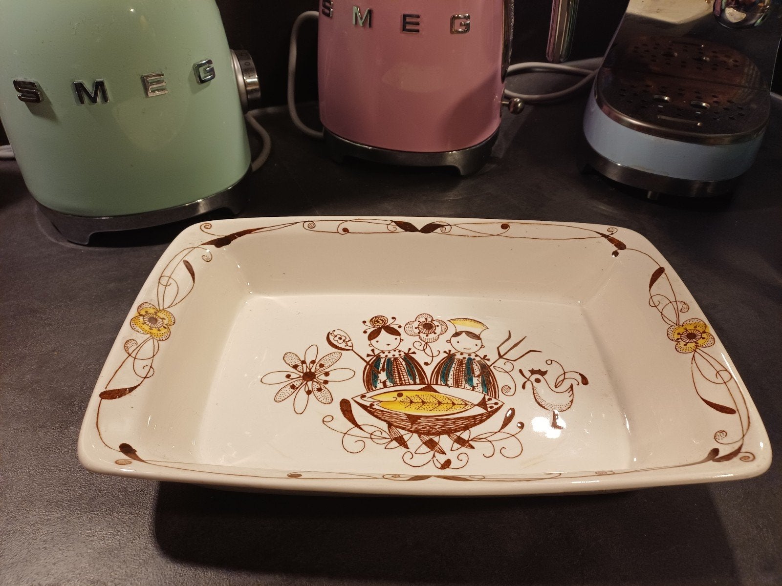 Vintage Noorse Schaal Ovenschaal Mesterkokken Flamingo Chef, Verzenden