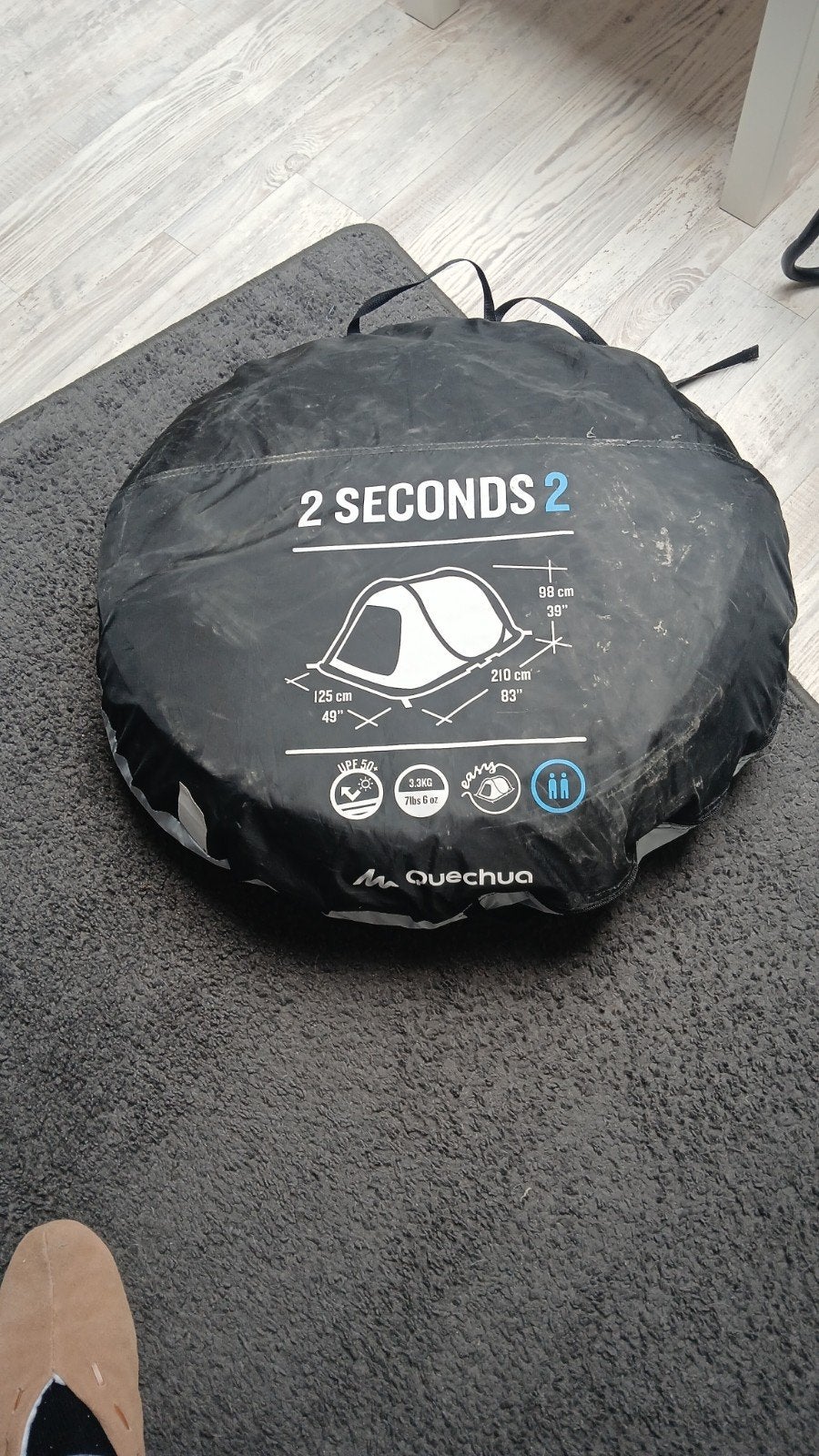 Quechua 2 Seconds 2 Persoons Tent - Snel Opzetbaar, Caravans en Kamperen, Ophalen, Gebruikt, Tot en met 2