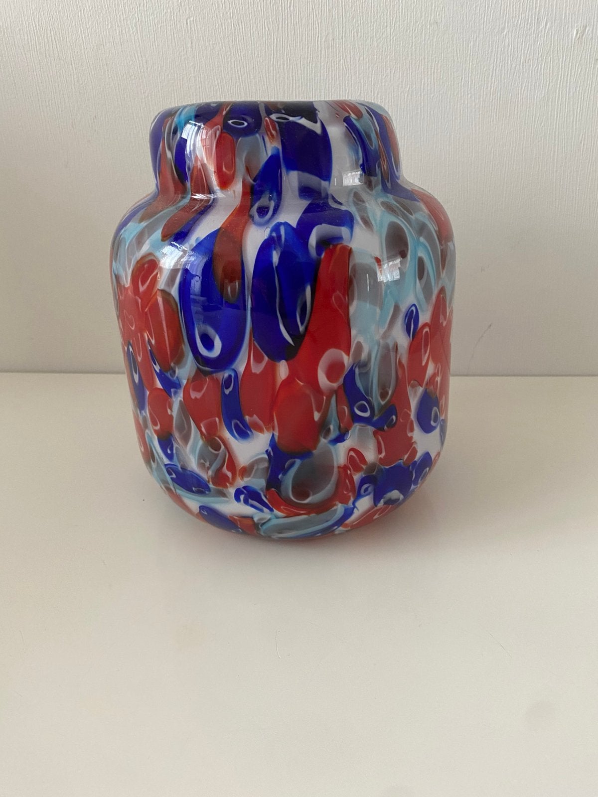 Design glas spatter vaas, Ophalen of Verzenden, Zo goed als nieuw, Glas