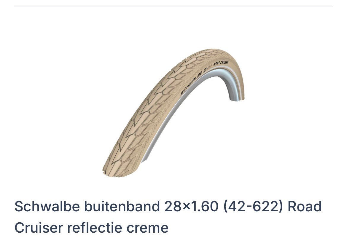 Fiets buitenband crème 28x1.60, Ophalen, Nieuw, Band