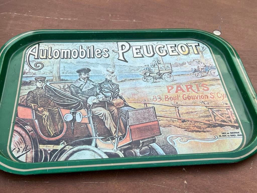 Vintage Peugeot dienblad - Automobielen reclame, Ophalen