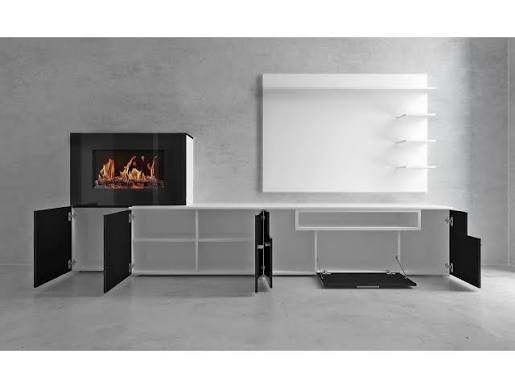 tv meubel Caja Olympo Blanco Negro, Huis en Inrichting, Ophalen, Nieuw, 200 cm of meer, Modern