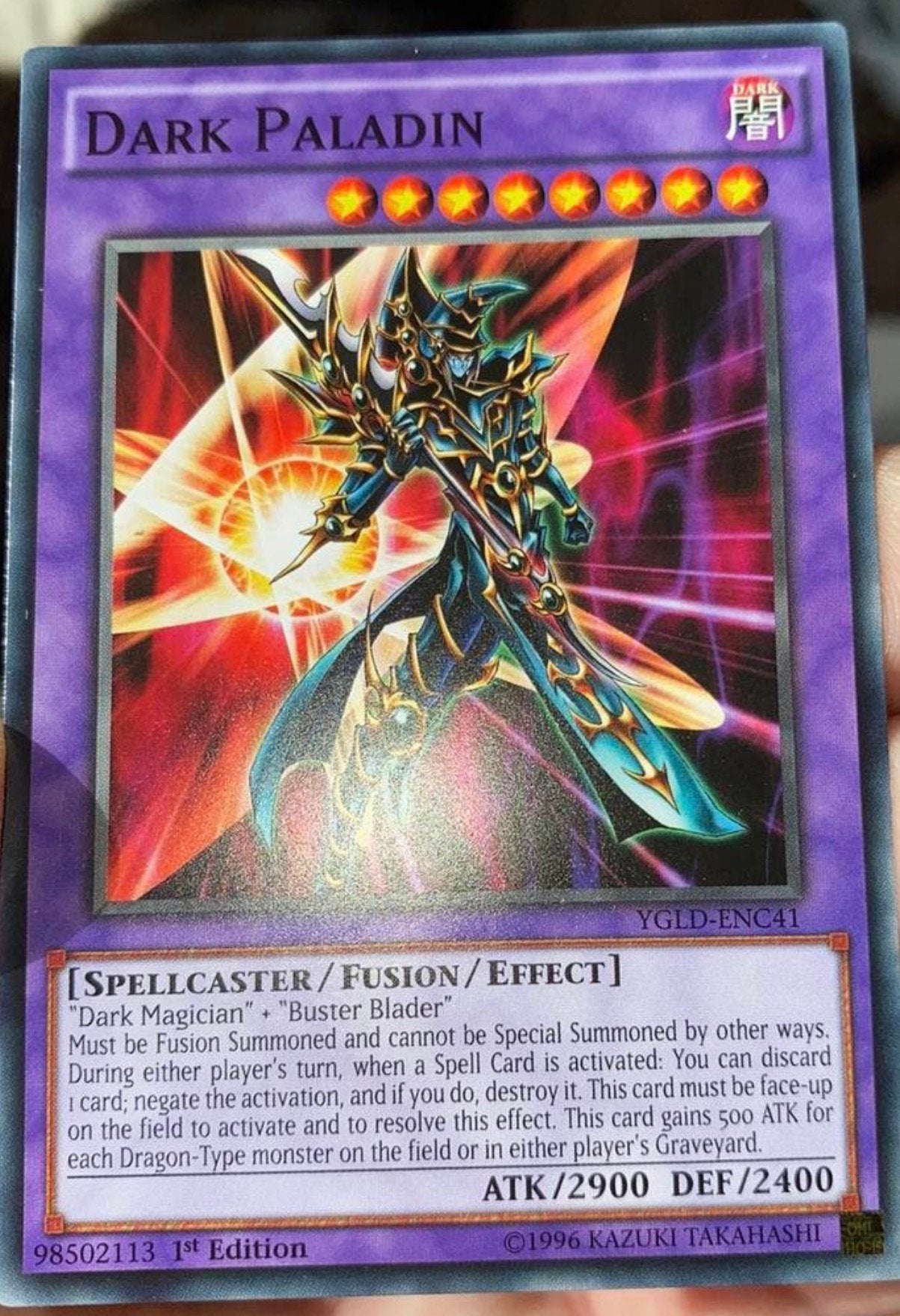Yu-Gi-Oh! Dark Paladin YGLD 1st Edition !, Hobby en Vrije tijd, Verzamelkaartspellen | Yu-gi-Oh!, Ophalen of Verzenden, Zo goed als nieuw