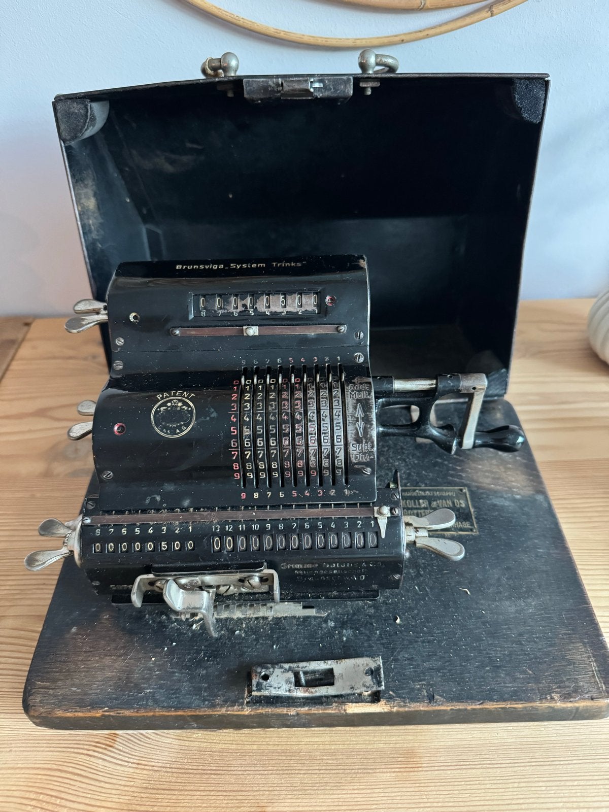 Antieke Brunsviga System Trinks rekenmachine 1922 – werkend, Ophalen