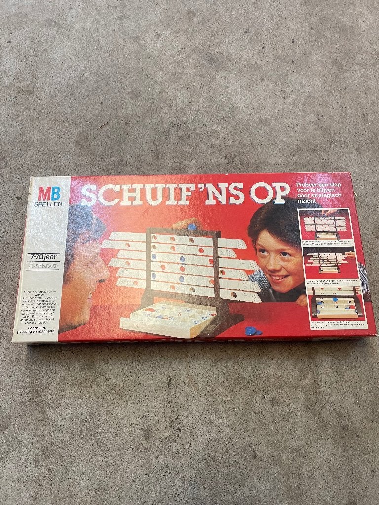 MB Spellen Schuif 'ns Op - Strategisch Bordspel, Een of twee spelers, Ophalen of Verzenden, Gebruikt, MB Spellen