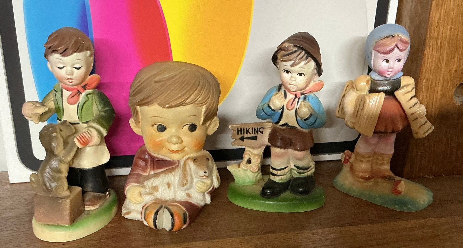 4 leuke oude beeldjes, Ophalen of Verzenden, Gebruikt, Beeldje of Poppetje