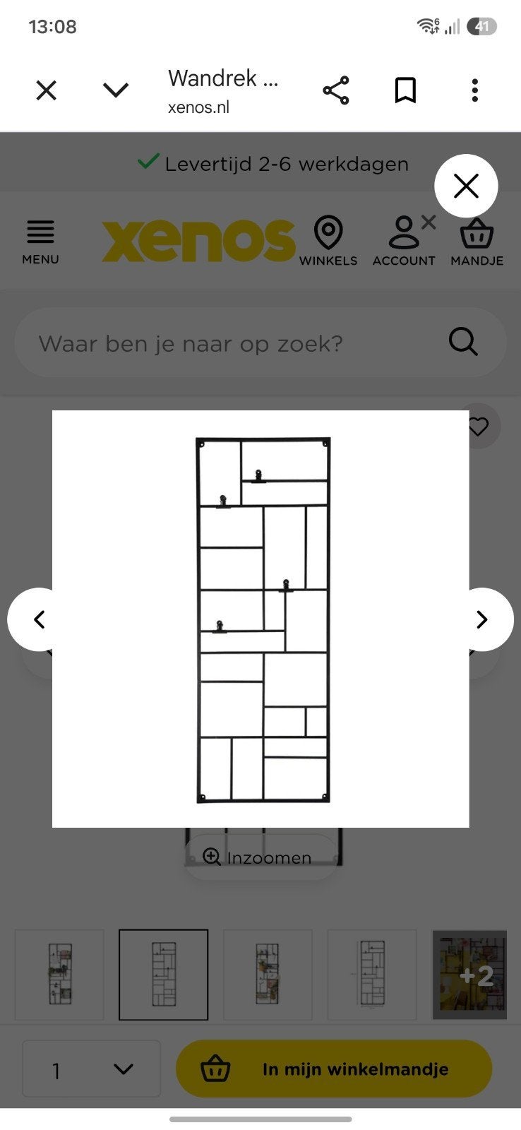 Xenos Wandrek met 3 mandjes, 1 rekje en 10 clipjes, Ophalen