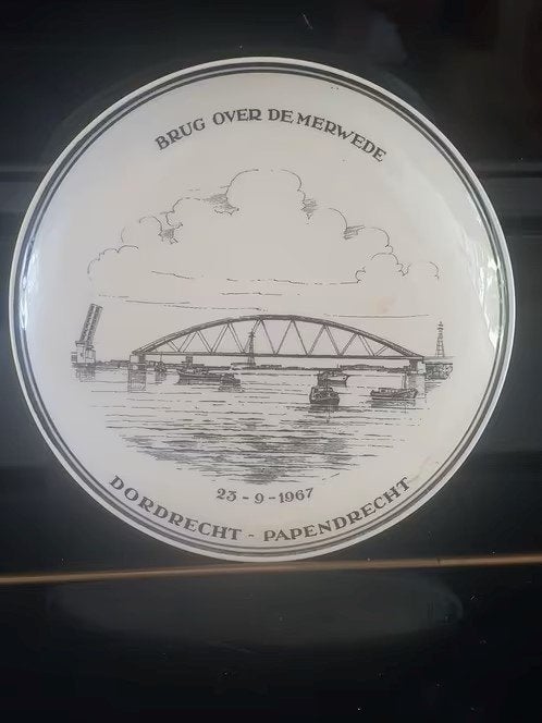 Bordje brug Merwede Dordrecht Papendrecht 23 sept 1967, Antiek en Kunst, Ophalen