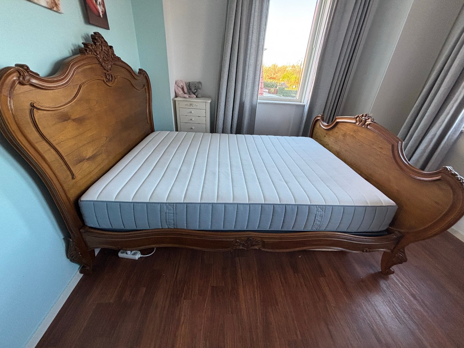 Foto 8 van Antiek Louis XIV Mahonie Bedombouw - 140x200