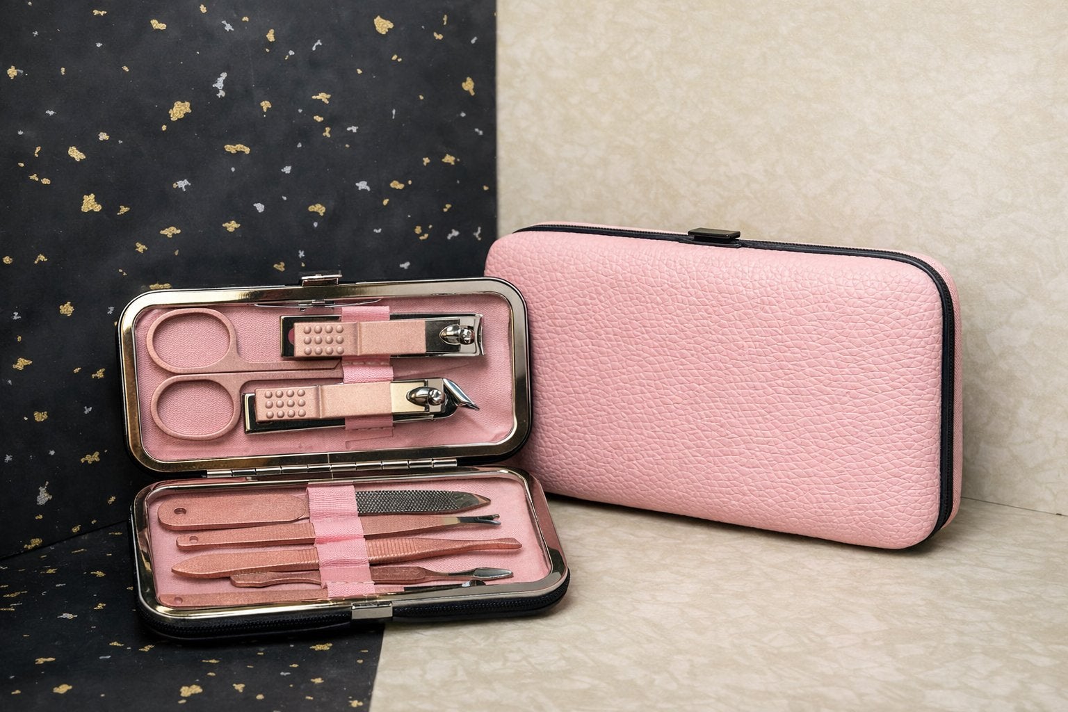 Manicureset nieuw! Rose Gold 8-delig in roze etui – Nieuw, Nieuw, Ophalen of Verzenden, Toebehoren, Handen en Nagels