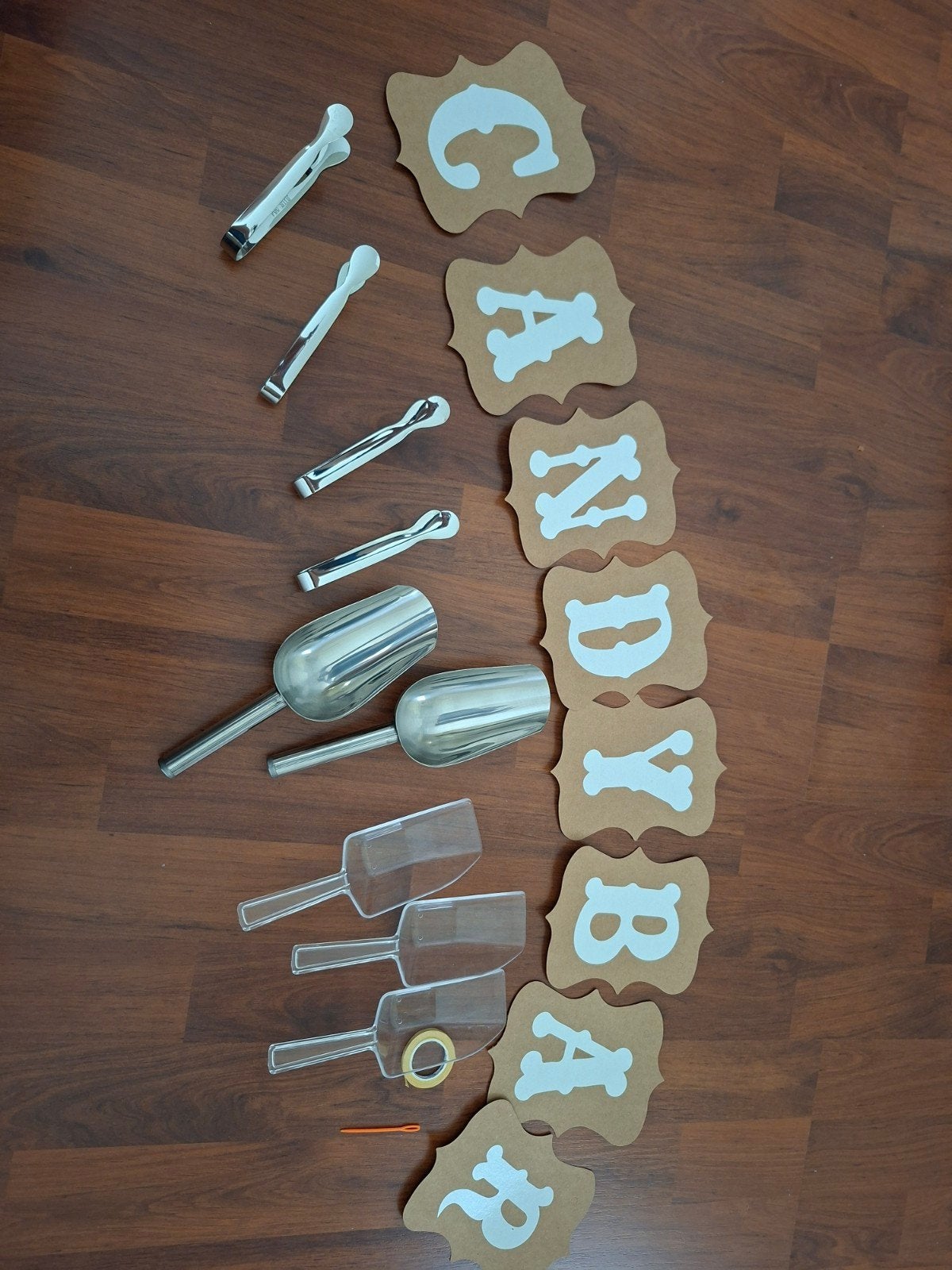 Candybar set: schepjes en tangen, Ophalen, Zilver, Metaal, Overige typen