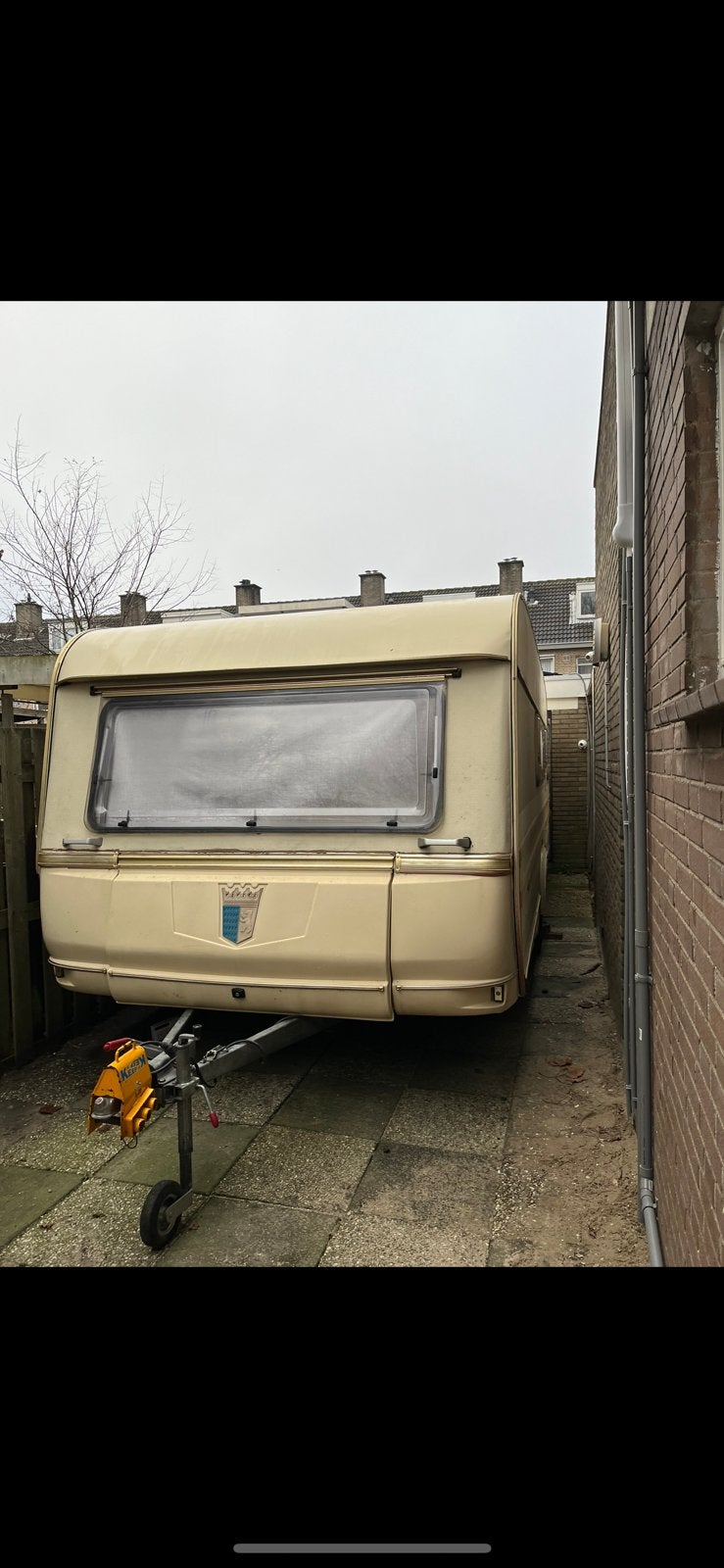 Voor of achter raam tabbert baronesse, Caravans en Kamperen, Ophalen, Gebruikt