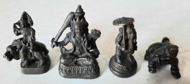 4 Bronzen beeldjes, Ophalen of Verzenden, Gebruikt, Mens