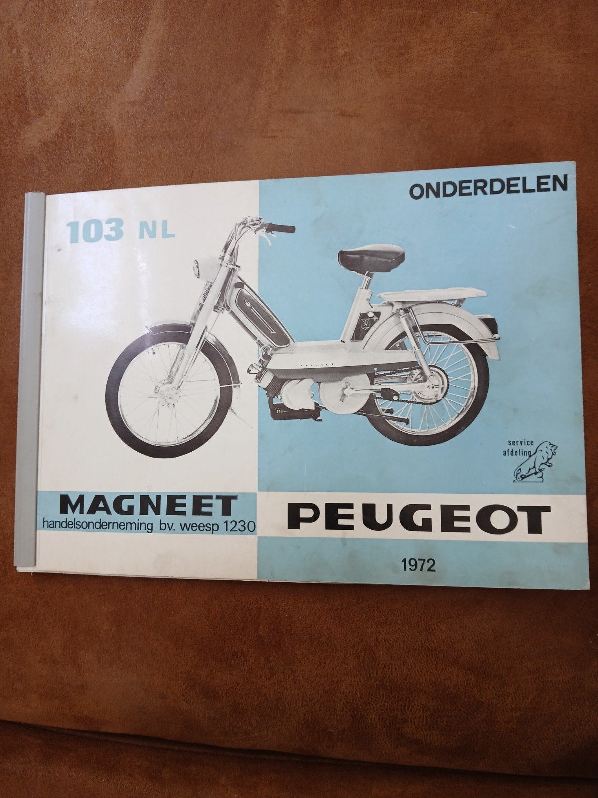 Onderdelenboek Peugeot 103 NL (1972), Ophalen of Verzenden, Gebruikt